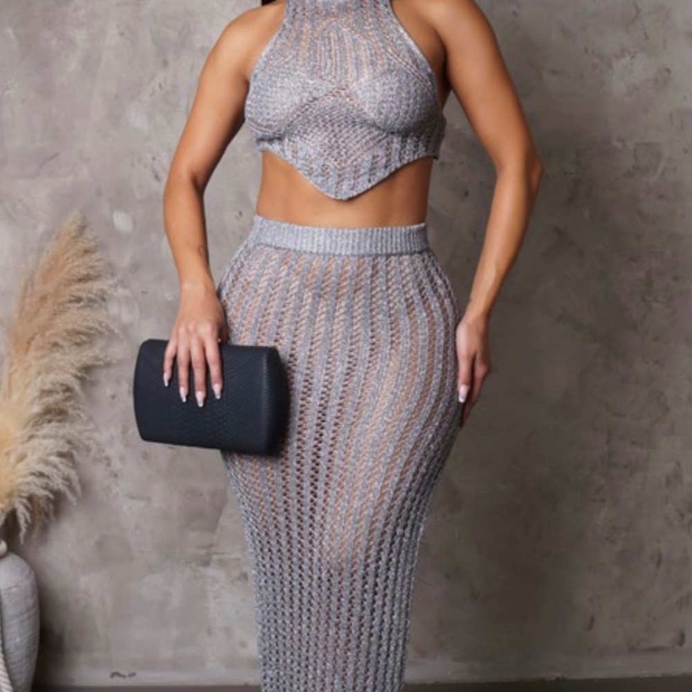 2 piece knit skirt set